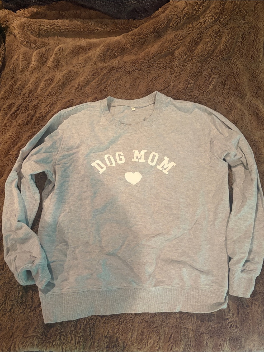 Dog Mom Sweatshirt - Light Heather Gray with White Print